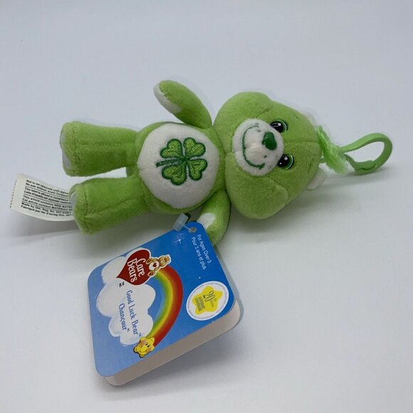 Care Bears Good Luck Bear Plush 20th Anniversary Green Shamrock Carlton Cards - Picture 12 of 16